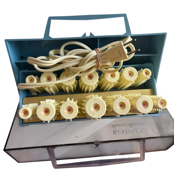 1967 Clairol Kindness 14 Instant Hairsetter Hot Rollers w Clips Denmark Tested - Picture 3 of 11